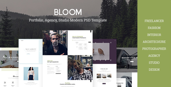 Bloom - Multi Purpose Design / Architecture / Interior / Portfolio PSD Template