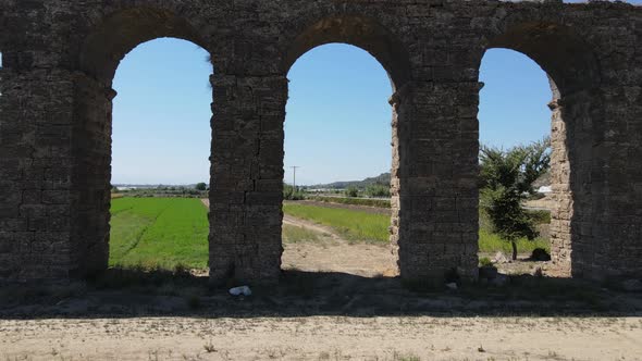 View Through the Surviving Historic Aqueduct Columns