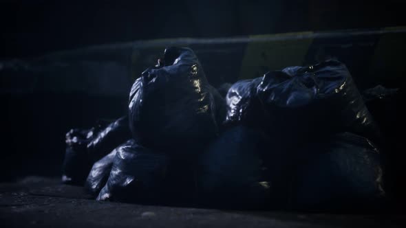 Garbage Bags at City Street an Night alt