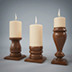 Wooden Candle Set (3dsmax + Vray Ready) - 3DOcean Item for Sale