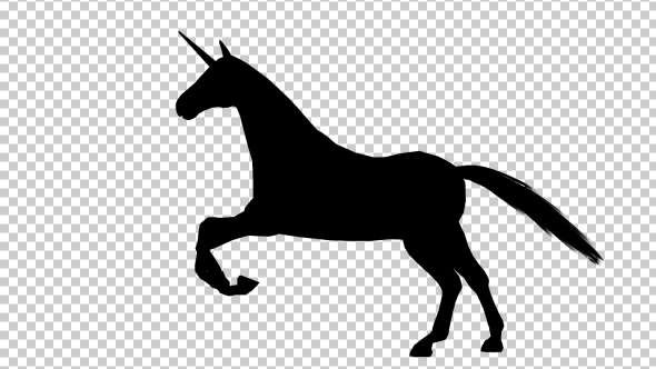 Unicorn Silhouette Galloping