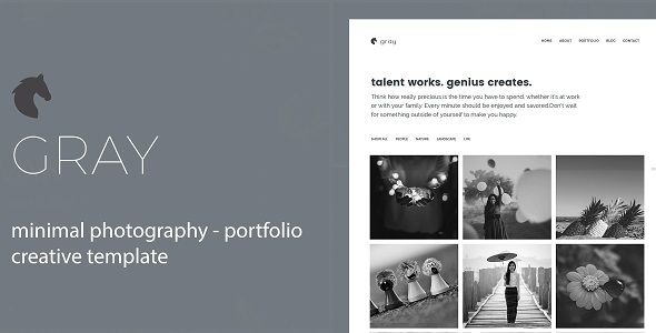 Gray- Minimal Photography and Portfolio Template