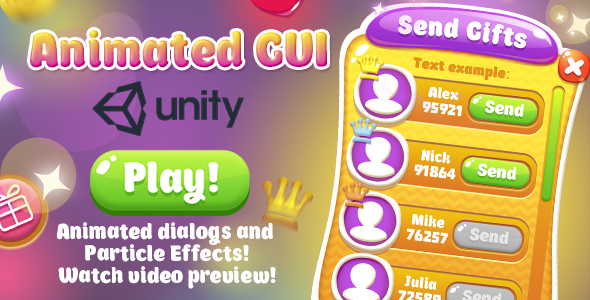 Unity Animated Dialogs Orange Casual GUI