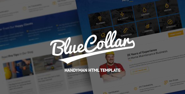 Niebieski kołnierz - złota rączka szablon HTML