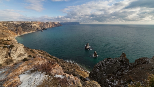 Seacoast View From High Cliffs. Fiolent. Crimea