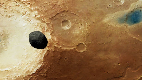 Phobos Over The Mars