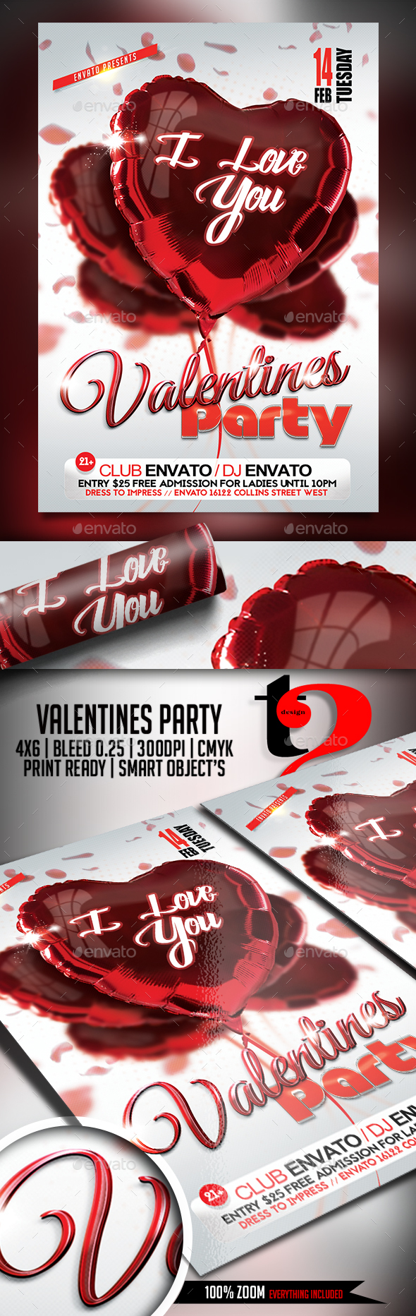 Valentines Party Flyer - Template