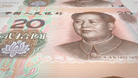 Banknotes of Twenty Renminbi Yuan Chinese