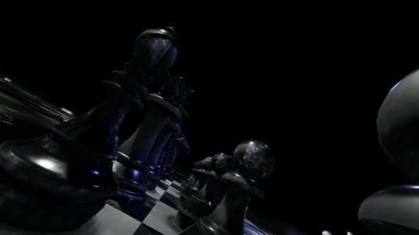 Giant Black Chess Pieces