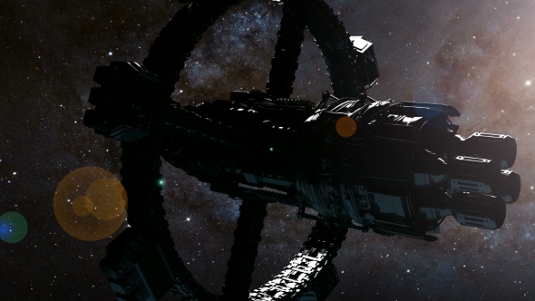 Space Ship and Milky Way Stars alt