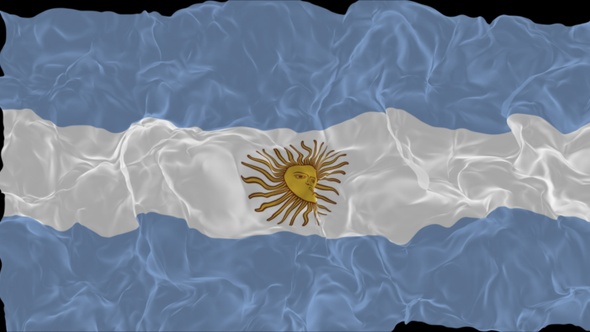 flag Argentina turns into smoke. State weakening concept a crisis, alpha channel