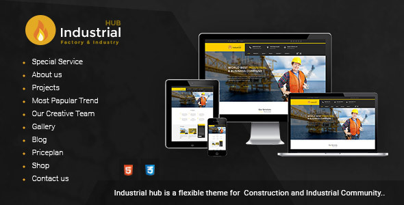 Industrial Hub - Factory / Construction Html Template