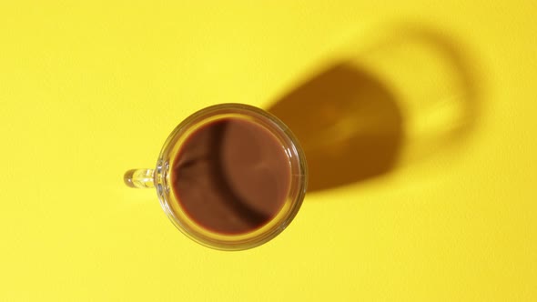 Coffee Poured in Stop Motion Into the Cup