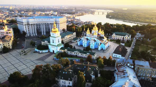 St. Michael's Golden-Domed Monastery in the Morning. Kyiv, Ukraine