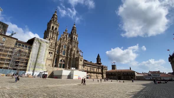 Santiago De Compostela Cathedral Timelapse
