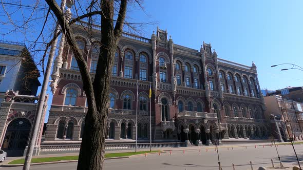 The Building of the National Bank of Ukraine in Kyiv Slow Motion