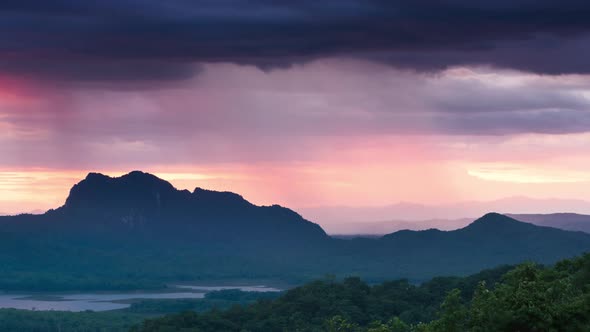 Thunderstorms on mountains.