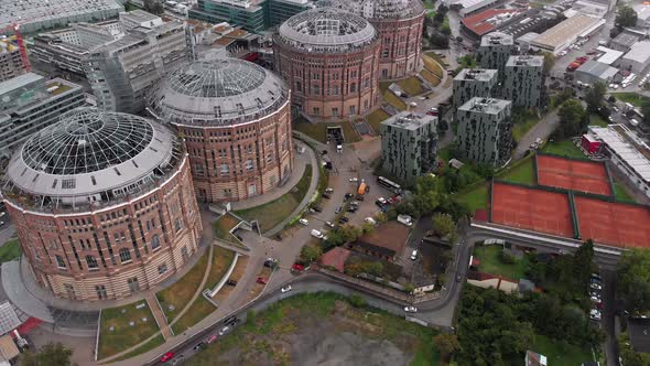 Gasometer Buildings Vienna From Above