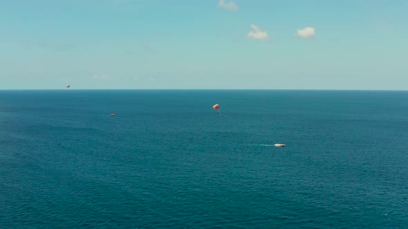 Parasailing on the Island of Boracay, Philippines