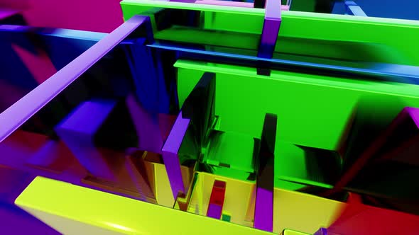 Colorful Metal Boxes Block Intro Modern Design