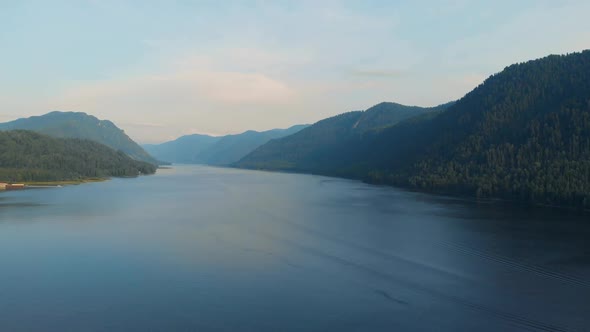 Aerial View of Lake Teletskoe