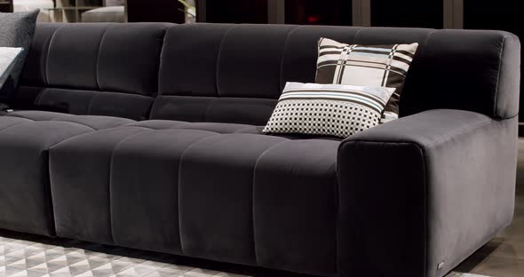 Modern Dark Gray Fabric Sofa