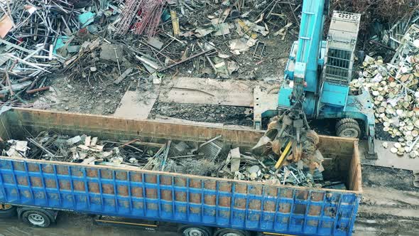 Scrap Metal is Getting Relocated Into a Truck