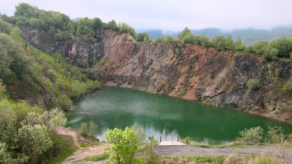 Aerial view of Lake Benatina in Slovakia