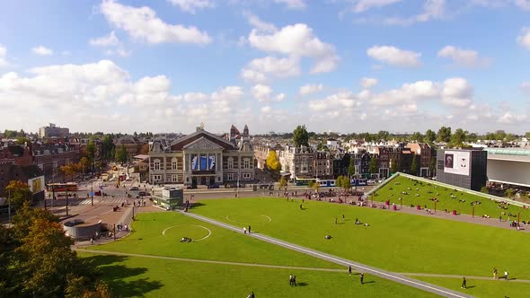 Aerial view of the Museum Square of Amsterdam