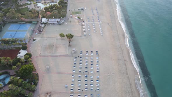 Aerial View of the Beach at the Seaside Resort Town. Turkey