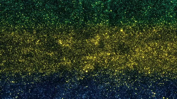 Gabon Flag With Abstract Particles alt