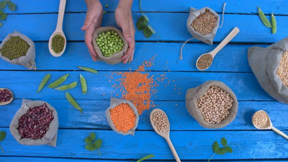 Legumes on Wooden Ecological Background