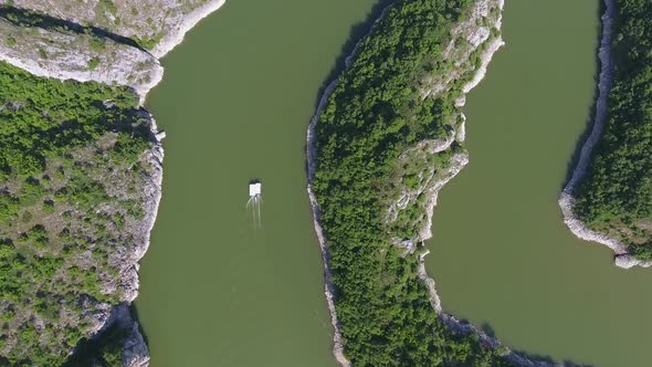 Meanders at Rocky River Uvac Gorge in Serbia