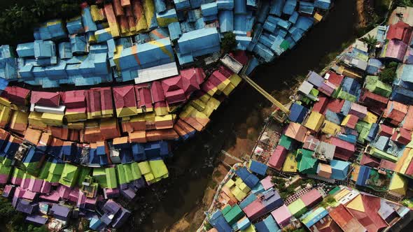 Aerial View of Colorful Village