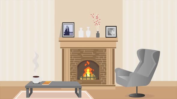 4K Fireplace Animation Set