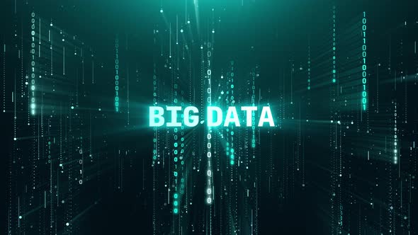 Big Data Data Processing Matrix Binary Digital Background Animation 4K