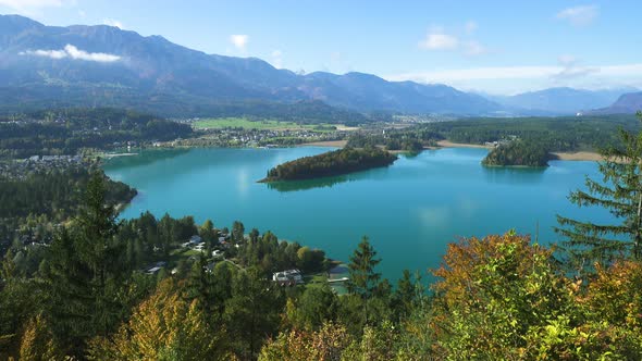 Autumn View Of Austrian Lake Faakersee