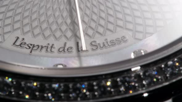 Closeup View of Luxury Swiss Women Watch