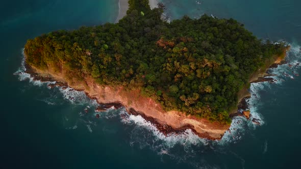 Aerial view of Manuel Antonio National Park in Costa Rica.