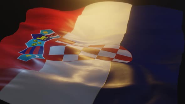 Croatia Flag Low Angle View