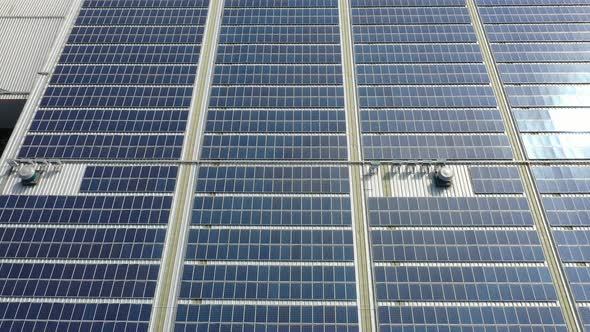 Solar power station on factory rooftop