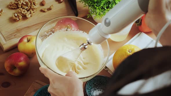 Baker Cooks Homemade Cupcake Dough.