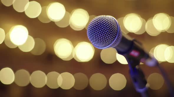 Microphone on the Stage Closeup