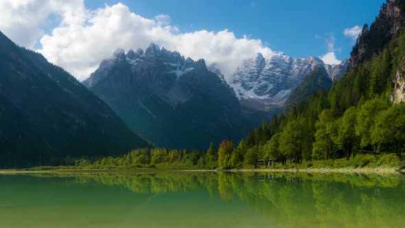 Time Lapse of Lake Landro, Dolomites , Italy