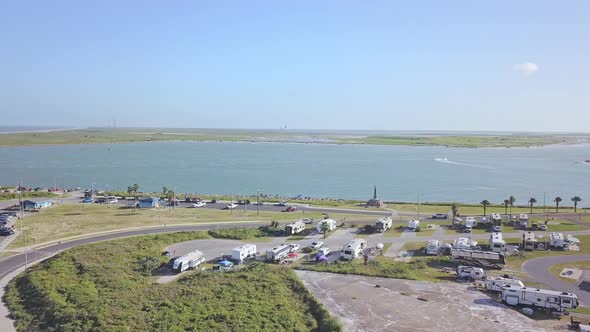 SpaceX facilities view from SouthPadreIsland Texas