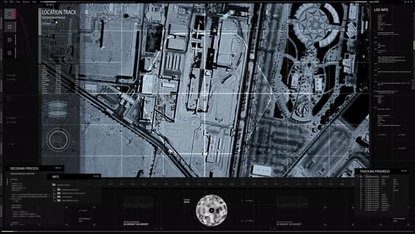 Spy Tracking Location Of Plane On Airbase Using Modern Software User Interface alt