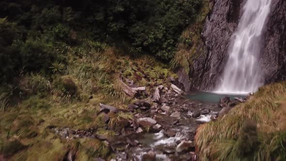 Waterfall in rainforest