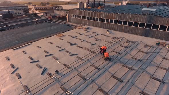 Installation Solar Panels on a Roof