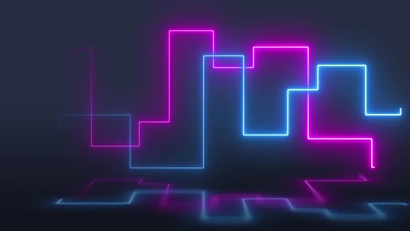 Neon Lights Glowing Lines Loop Abstract 4K Moving Wallpaper Background