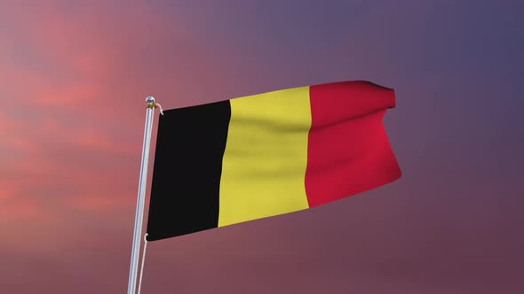 Flag Of Belgium Waving 4k